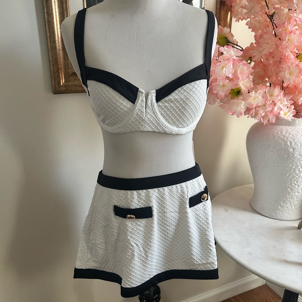 Black and white two-piece CUPSHE  bikini x Kelsey Anderson  collaboration